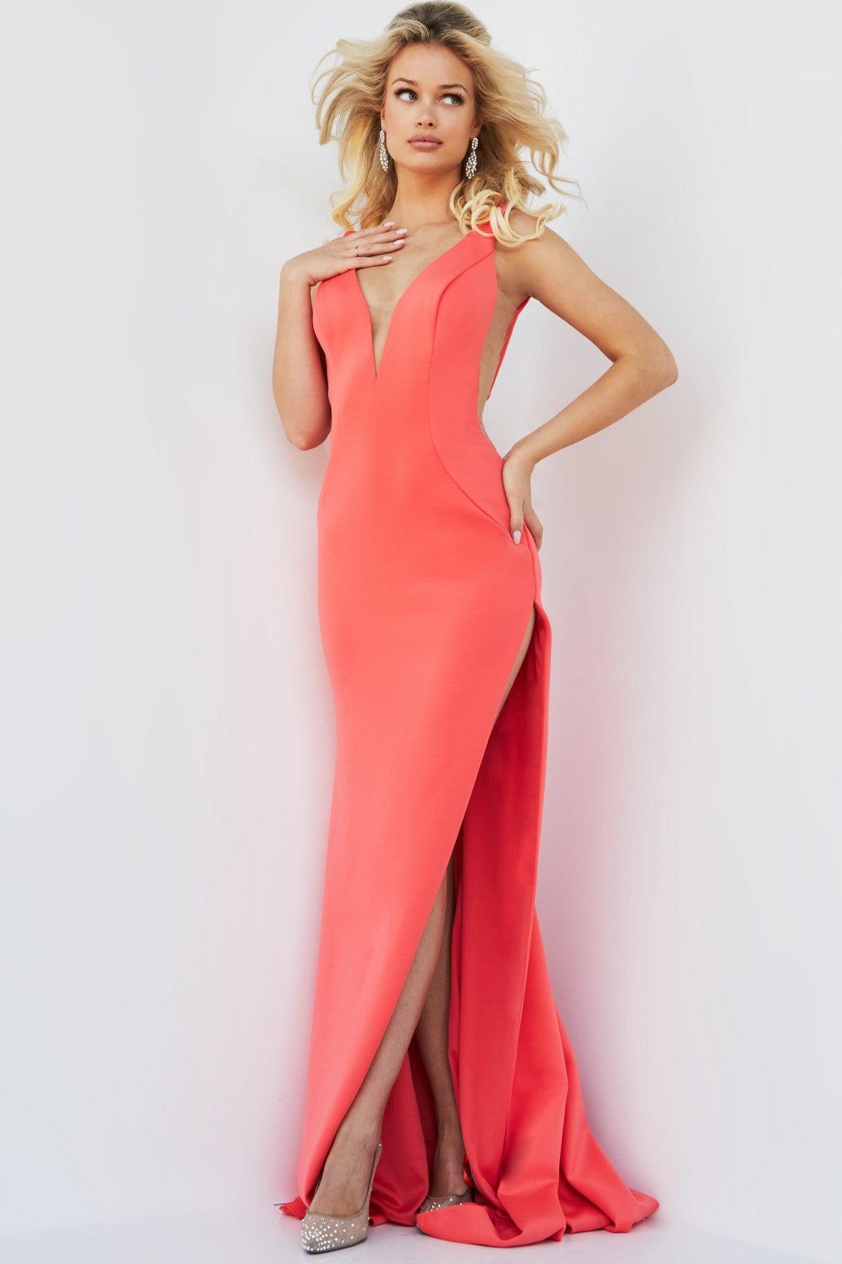 Prom Dresses Long Formal Sleeveless Fitted Prom Dress Coral
