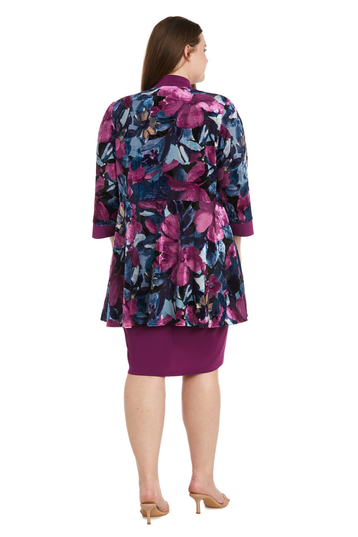 Plus Size Dresses Plus Size Floral Print Mother of the Bride Short Dress Plum
