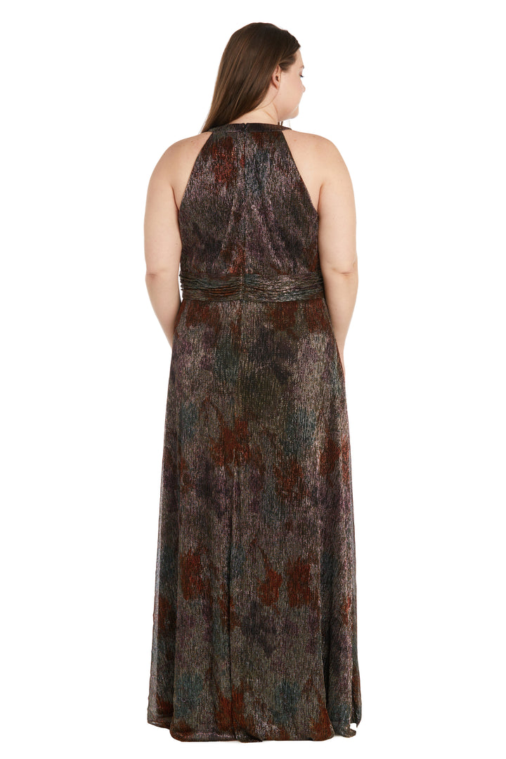 R&M Richards 1539W Long Formal Metallic Plus Size Dress