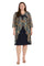 Plus Size Dresses Short Foil Print Mother of the Bride Plus Size Dress Navy/Gold