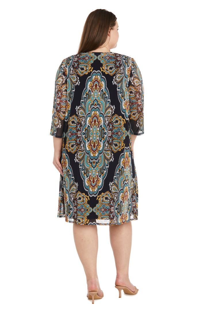 R&M Richards 1567W Short Mother of the Bride Plus Size Jacket Dress
