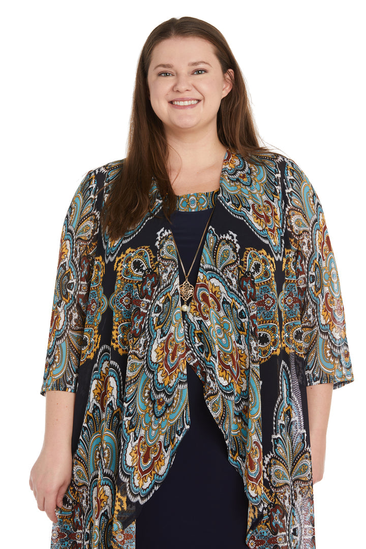 R&M Richards 1567W Short Mother of the Bride Plus Size Jacket Dress