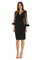 Cocktail Dresses Short Feather Trim Cocktail Dress Black