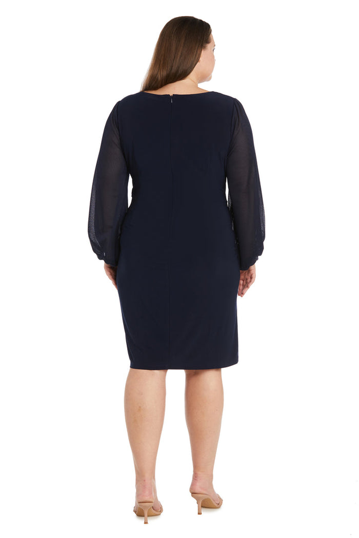 Plus Size Dresses Short Fitted Cocktail Plus Size Mother of the Bride Dress Navy