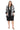 Plus Size Dresses Sequin Floral Print Plus Size Mother of the Bride Jacket Dress Black/White