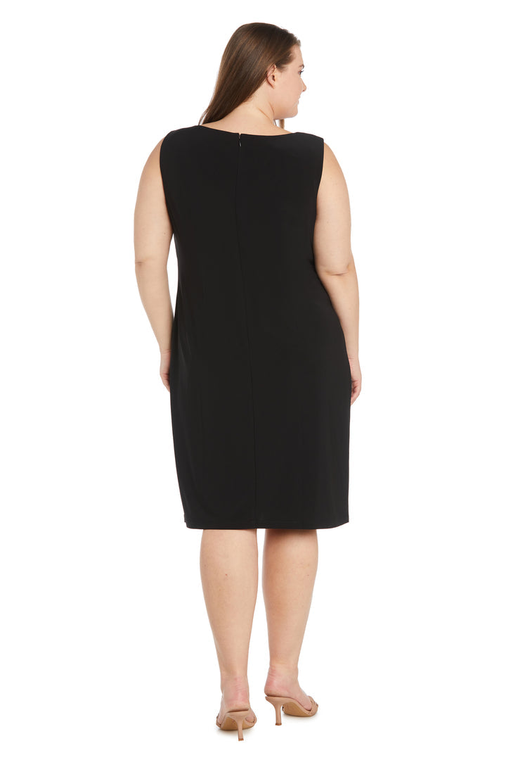 Plus Size Dresses Sequin Floral Print Plus Size Mother of the Bride Jacket Dress Black/White