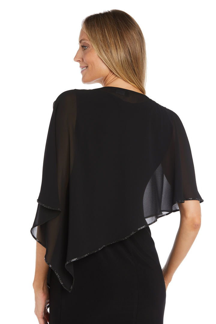 Mother of the Bride Dresses Mother of the Bride Rhinestone Trim Poncho Black