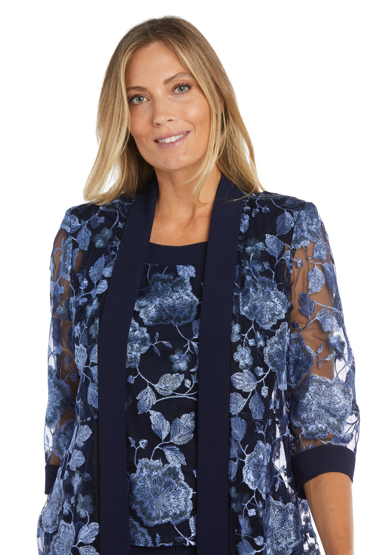 R&M Richards 1752 Mother of the Bride Floral Jacket Pant Suit