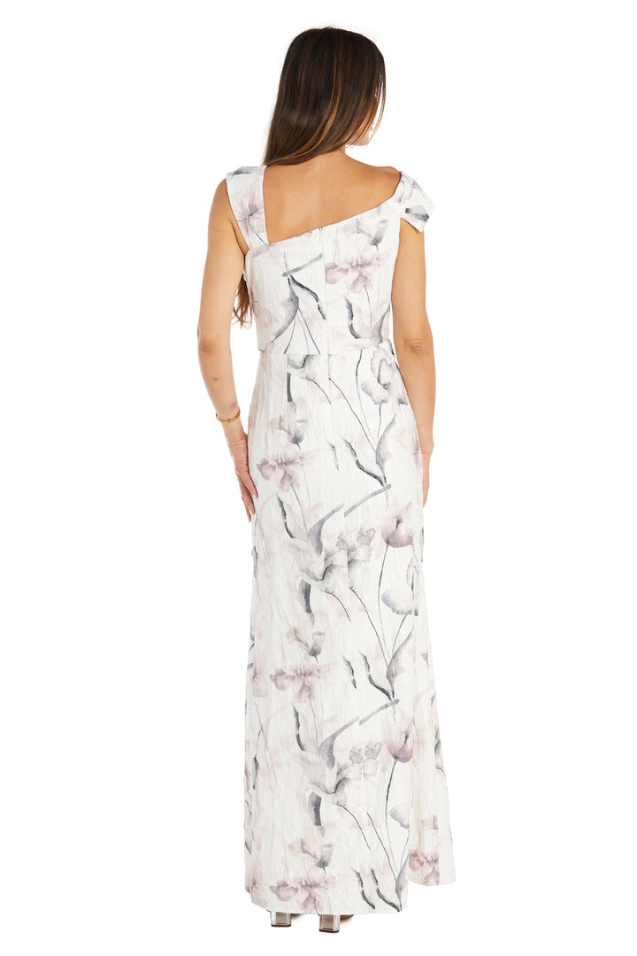 Mother of the Bride Dresses Long Floral Printed Mother of the Bride Formal Dress Ivory/Pink