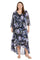 Plus Size Dresses High Low Printed Plus Size Mother of the Bride Jacket Dresses Navy/Silver