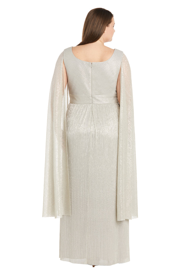 R&M Richards 1825W Long Metallic Mother of the Bride Plus Size Dress