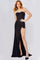 Prom Dresses Long Strapless High Slit Prom Dress Black