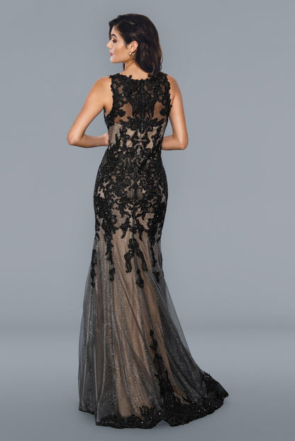 Prom Dress Long Sleeveless Evening Dress Black 2