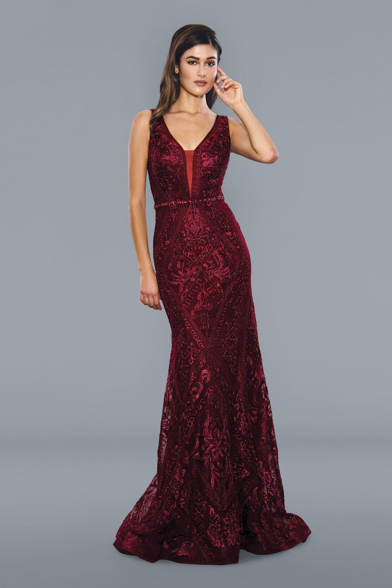 knee length dresses for ladies Wine Red /Navy Ball Gown Wedding Dress Prom Dresses with Lace Applique –  Siaoryne main image 0