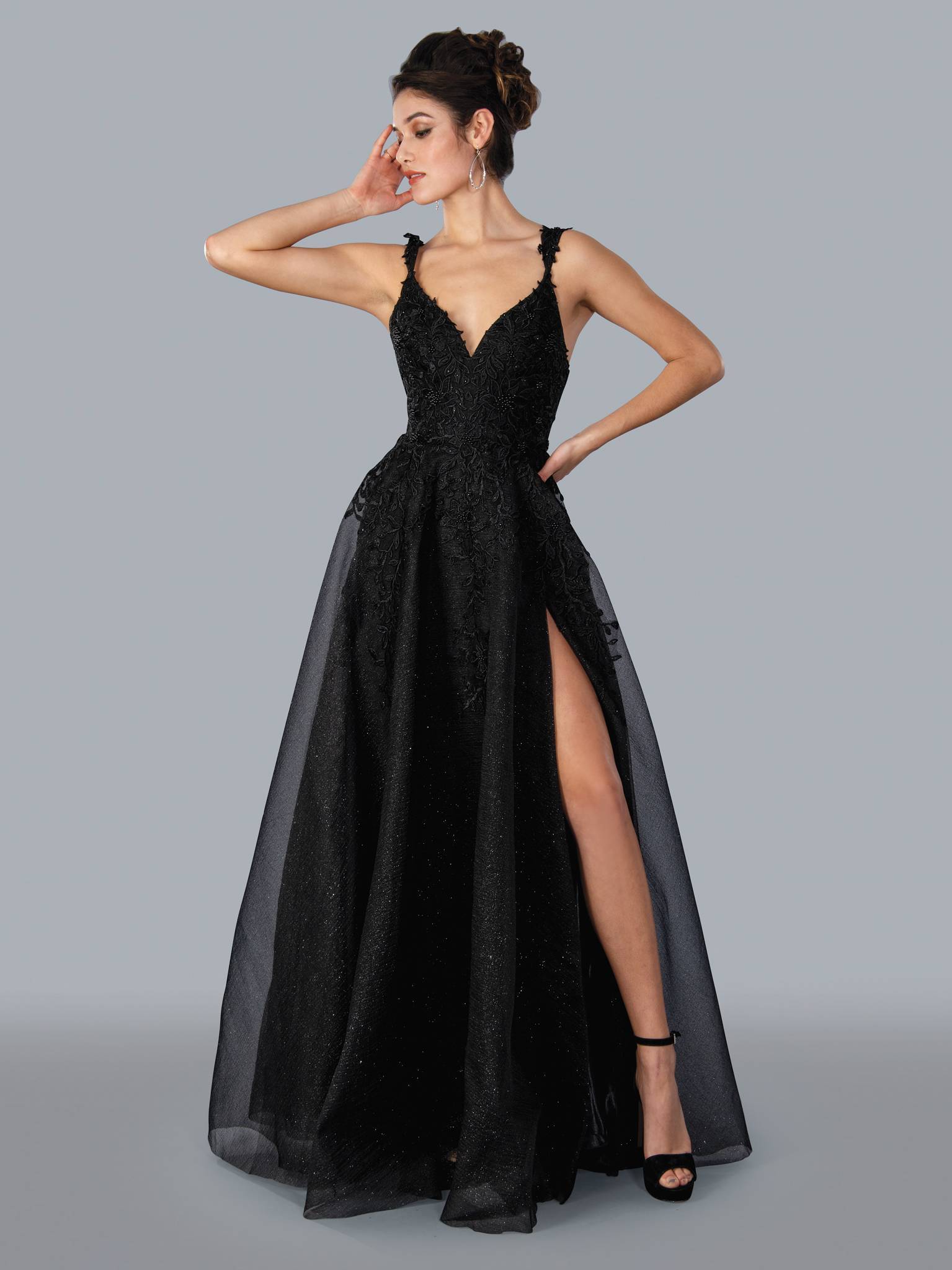 Prom Dresses Long Prom Formal Glitter Dress Black
