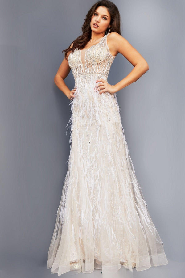 Jovani 08144 Prom Long Sleeveless Beaded Formal Dress