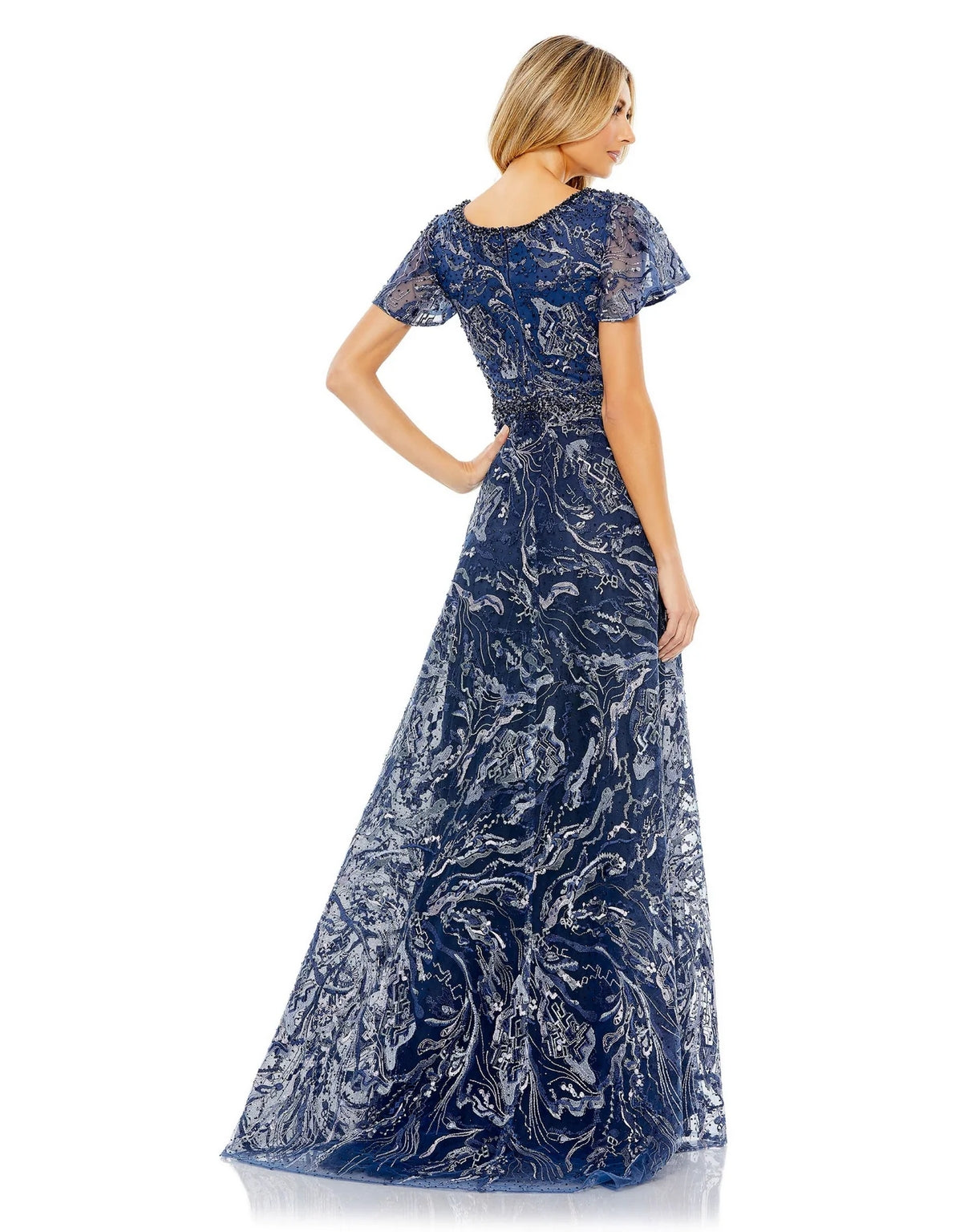 Champagne Gold Mac Duggal 20301 Long Formal A Line Evening Dress ...