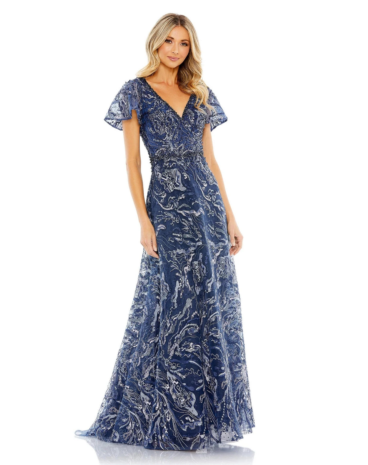 mac duggal dresses sale Mac Duggal Women's Floral A-Line Gown - Sage