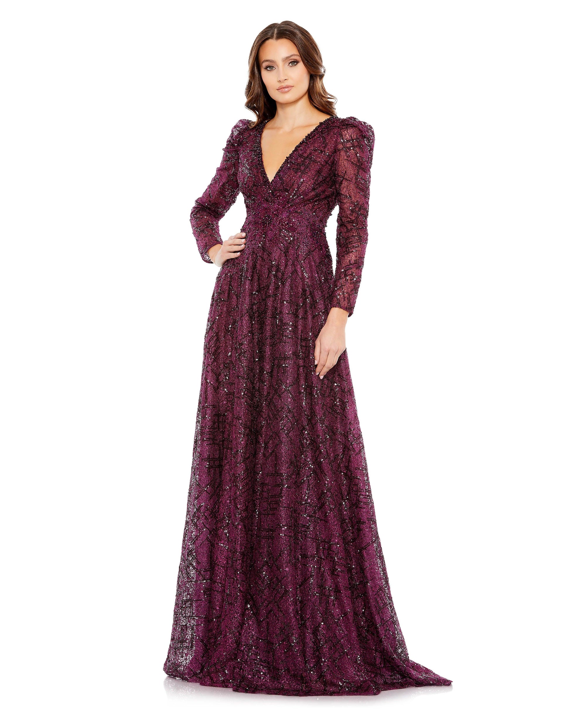 Mac Duggal 20353 Long Sleeve Formal Lace Dress