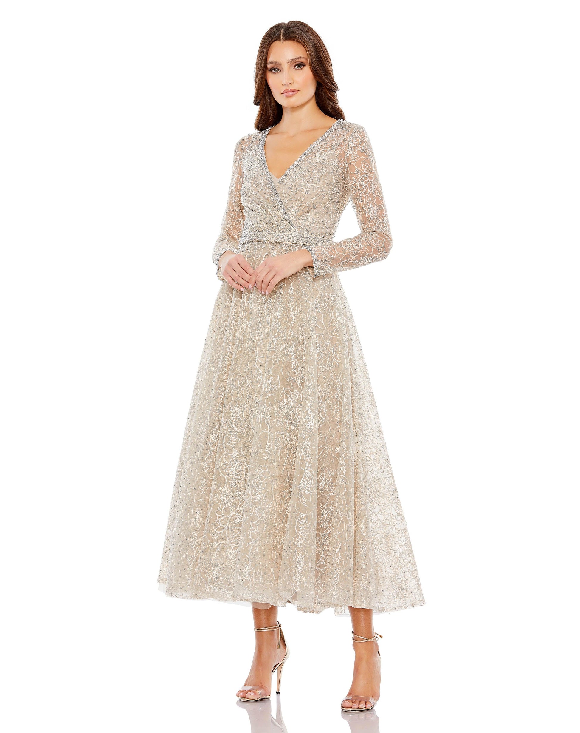 Mac Duggal 20366 Long Sleeve Formal Beaded Dress