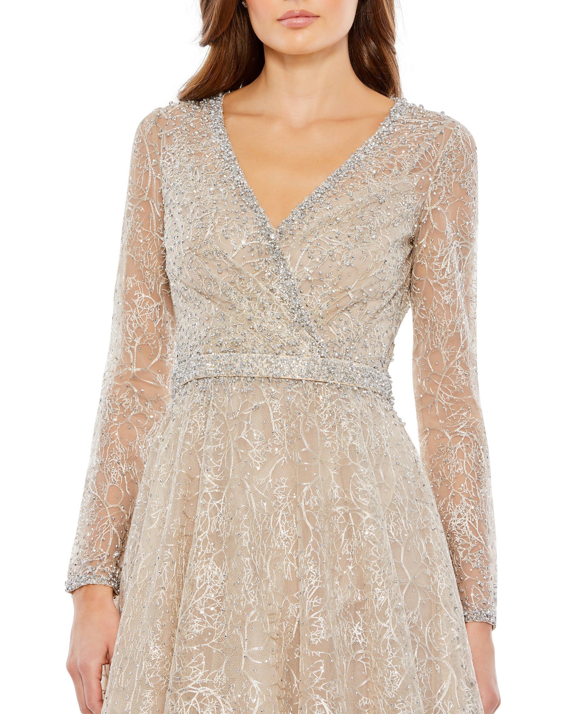 Mac Duggal 20366 Long Sleeve Formal Beaded Dress