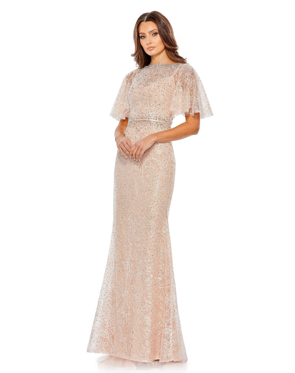 Long Formal Beaded Lace Dress Beaded & Lace Detail Mac Duggal 20368