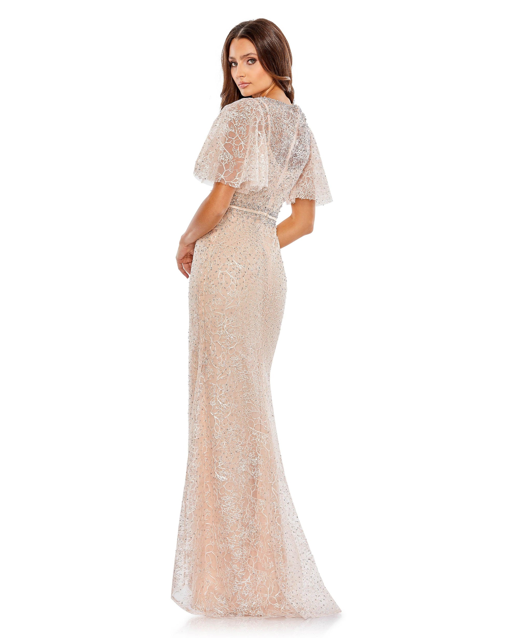Mac Duggal 20368 Long Formal Beaded Lace Dress