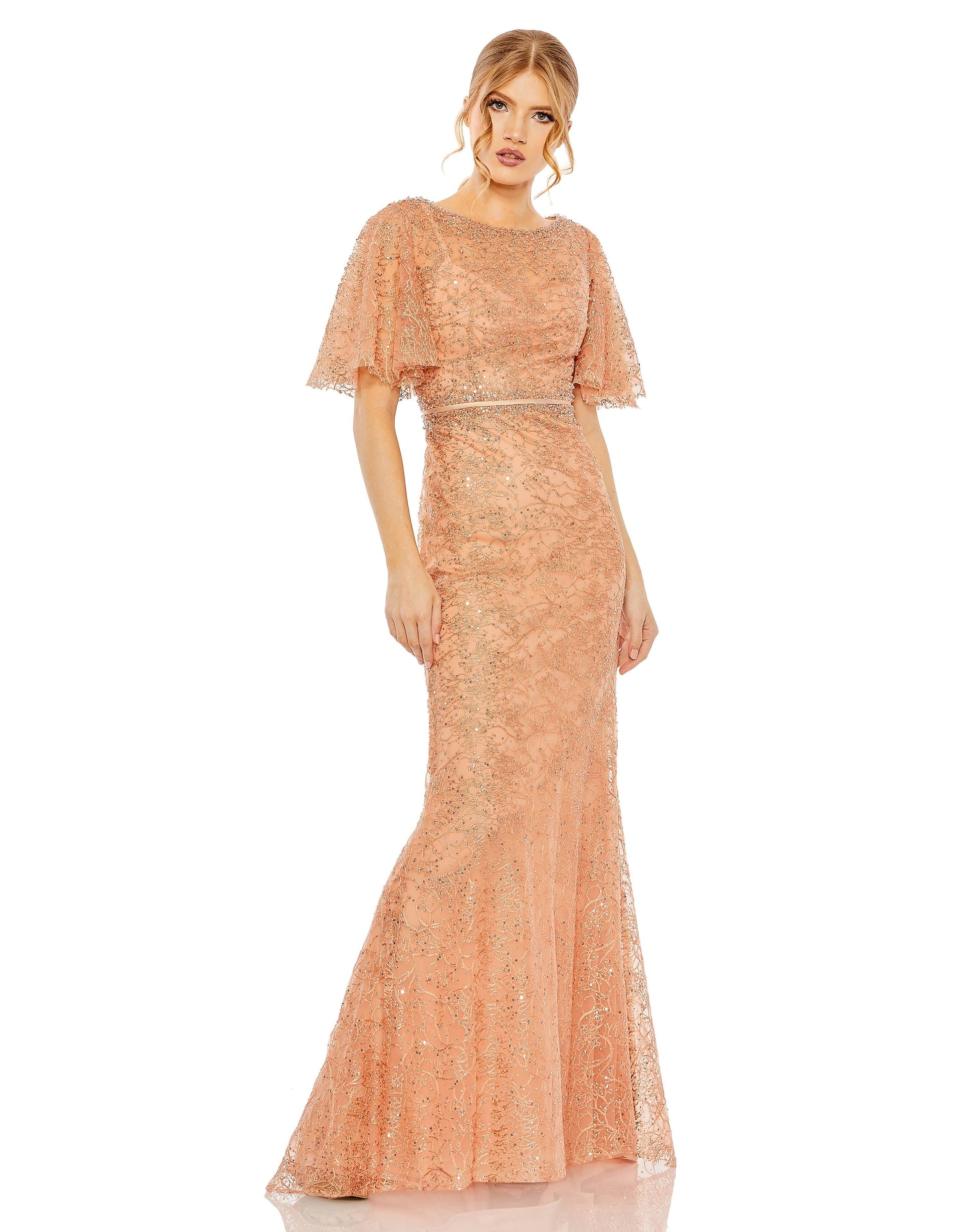 Mac Duggal 20368 Long Formal Beaded Lace Dress