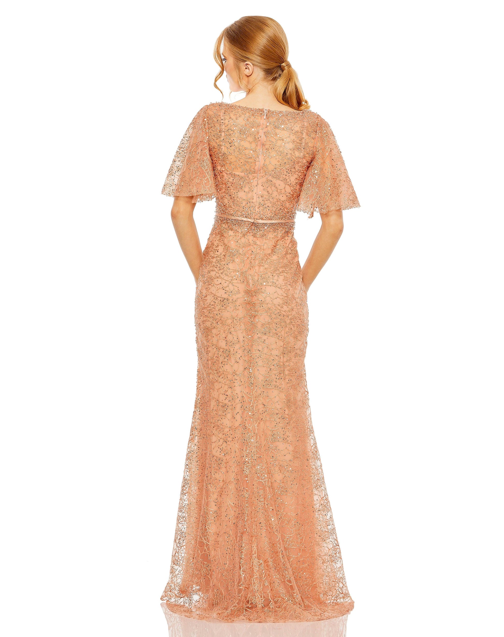 Mac Duggal 20368 Long Formal Beaded Lace Dress