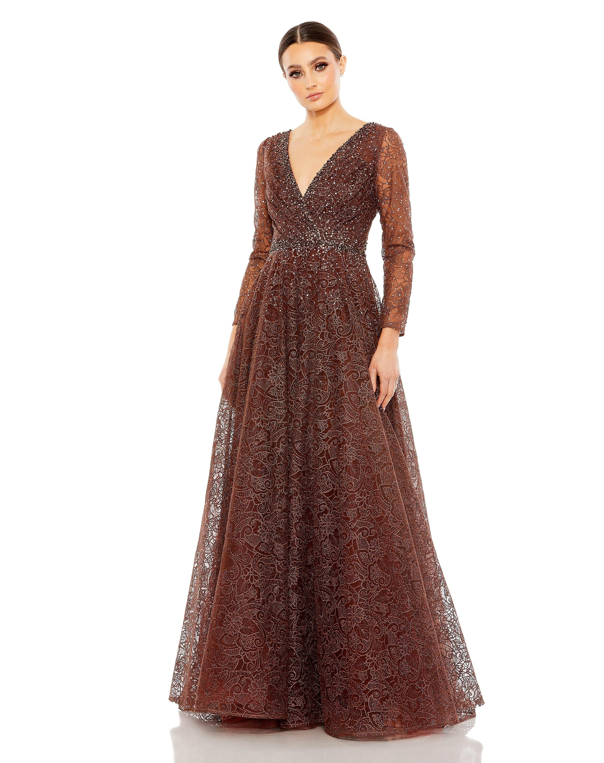 Mac Duggal 20372 Long Sleeve Formal Evening Dress