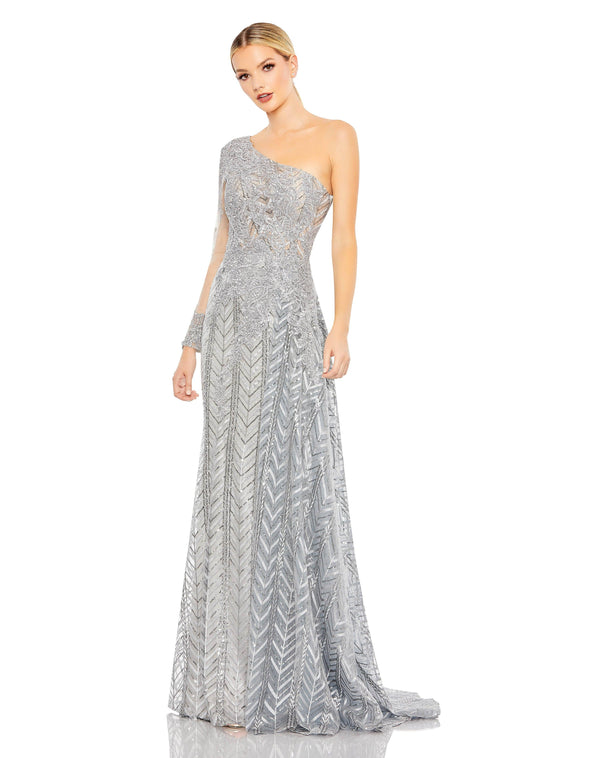Long Formal Beaded Lace Dress Beaded & Lace Detail Mac Duggal 20401