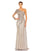 Formal Dresses Long Formal Beaded Lace Dress Taupe
