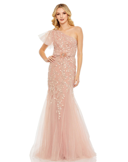 Formal Dresses Long One Shoulder Formal Dress Blush