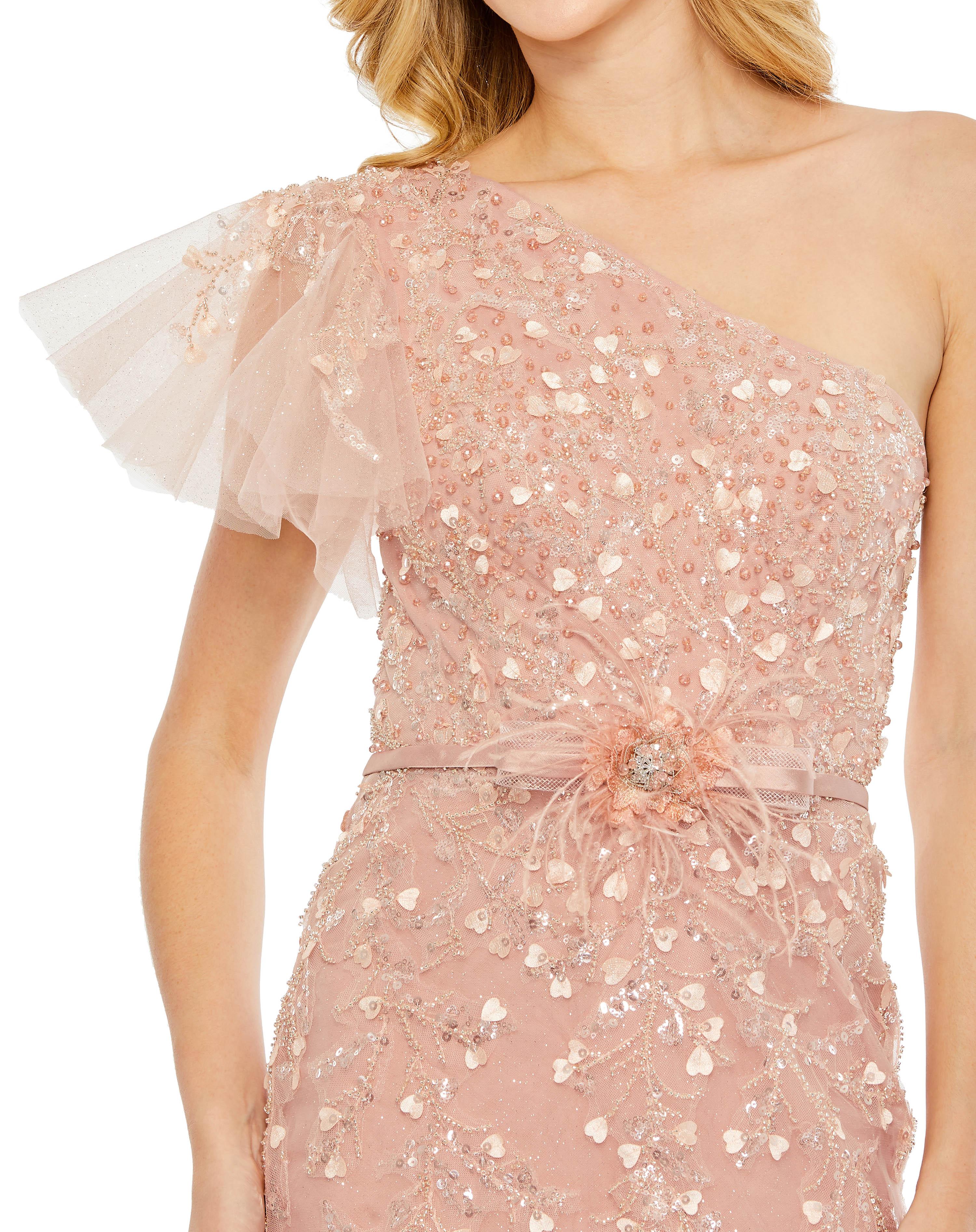Formal Dresses Long One Shoulder Formal Dress Blush
