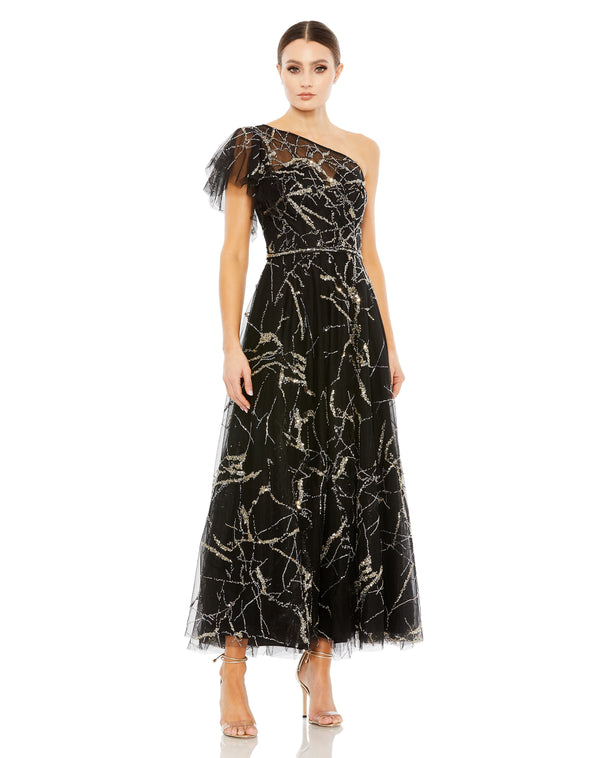 Cocktail Beaded Tea Length Formal Dress Beaded Tea Length Mac Duggal 20427
