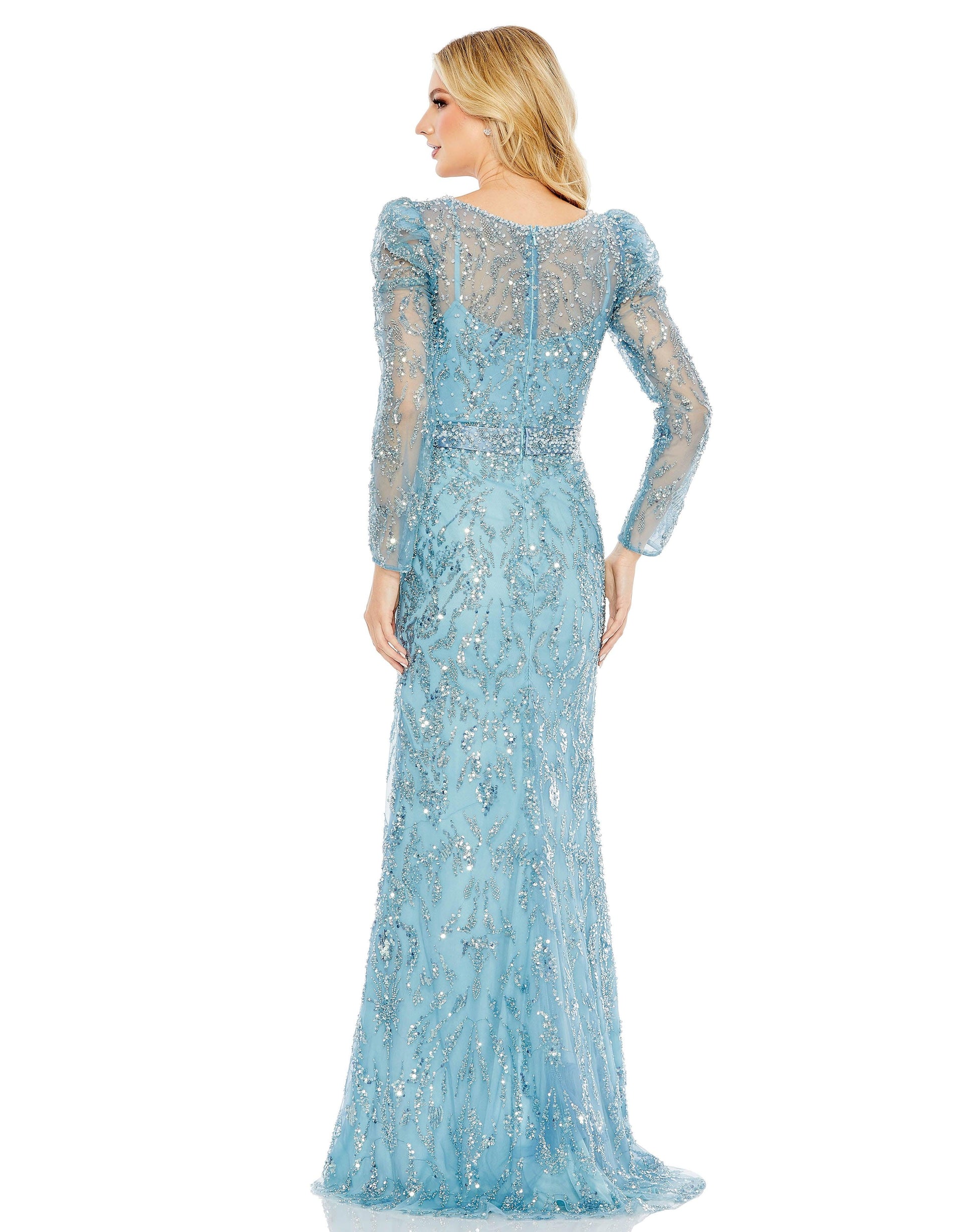 Mac Duggal 20442 Long Sleeve Formal Beaded Dress