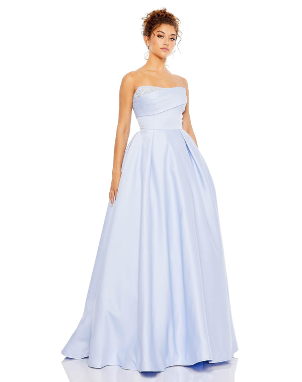 Long Strapless Prom Ball Gown Strapless Detail Mac Duggal 20457