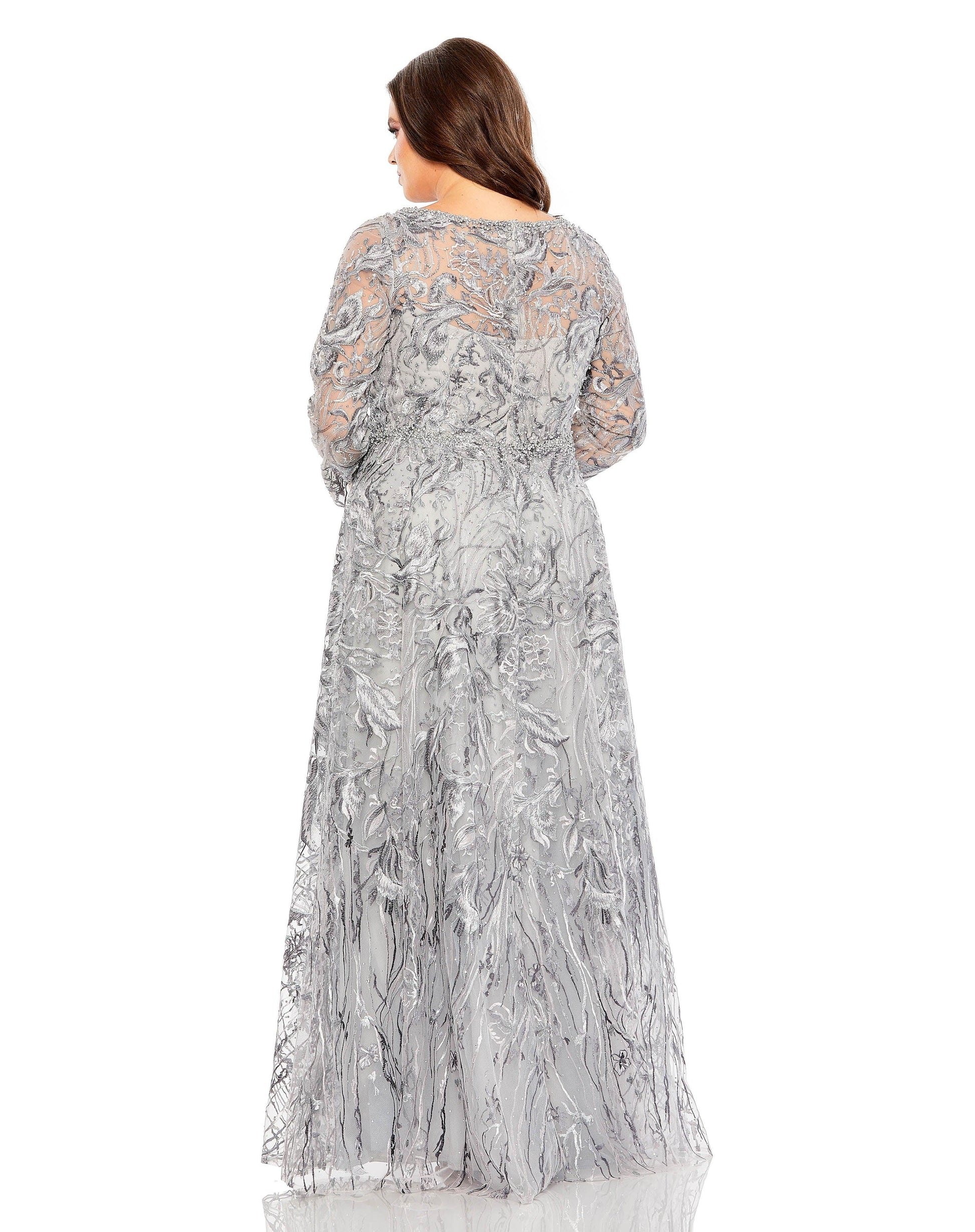Mac Duggal 20468 Fabulouss Plus Size Long Sleeve Dress