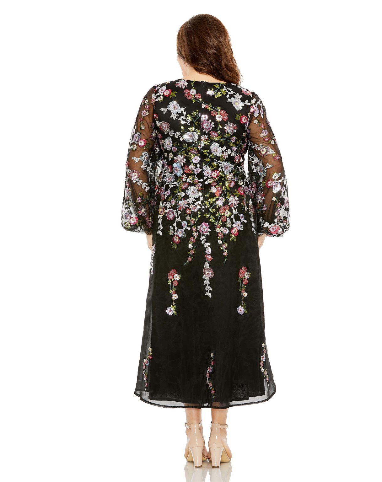 Mac Duggal 20474 Long Sleeve Plus Size A Line Dress