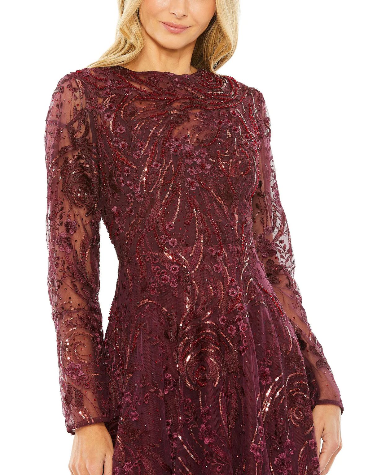 Mac Duggal 20479 Long Sleeve A Line Formal Dress