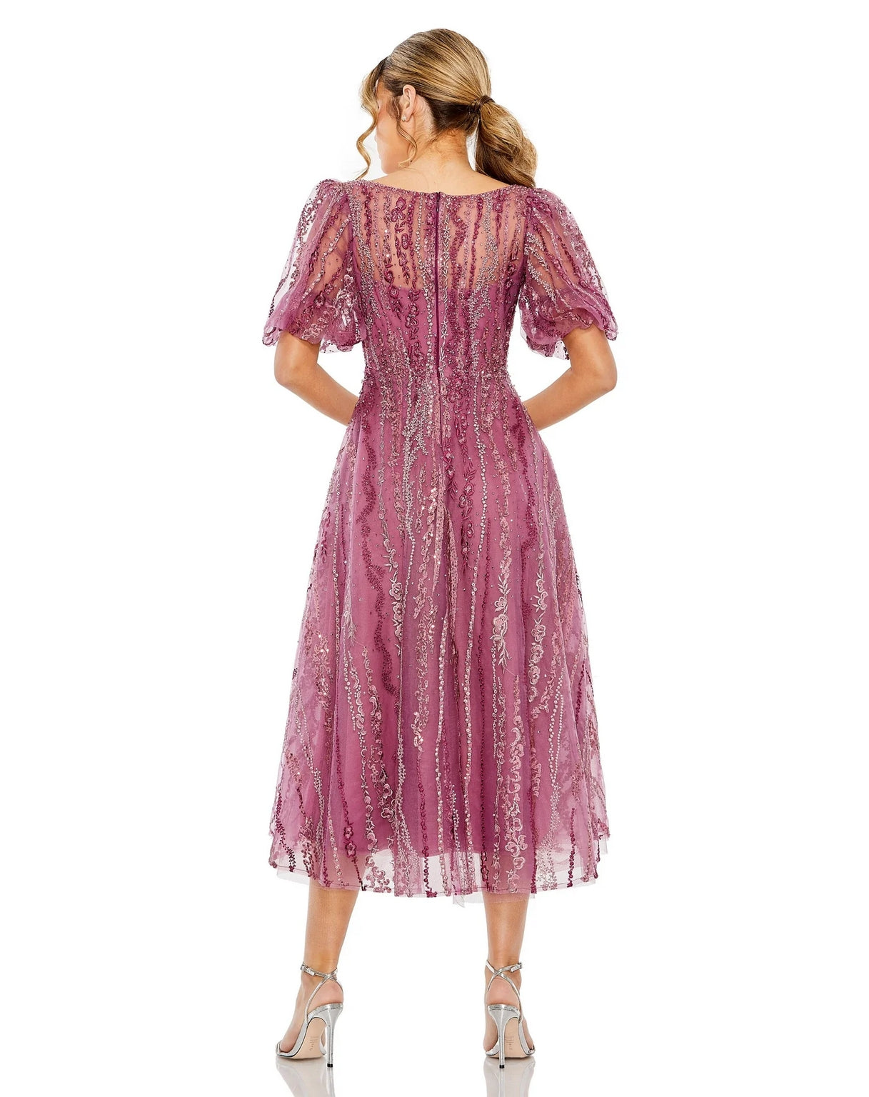 Puff Sleeve Embellished A Line Midi Dress Puff Sleeve Embellished A Li The Dress Outlet Puff Sleeve Embellished A Line Midi Dress Puff Sleeve Embellished A Li The Dress Outlet