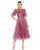 Cocktail Dresses Puff Sleeve Embellished A Line Midi Dress Berry
