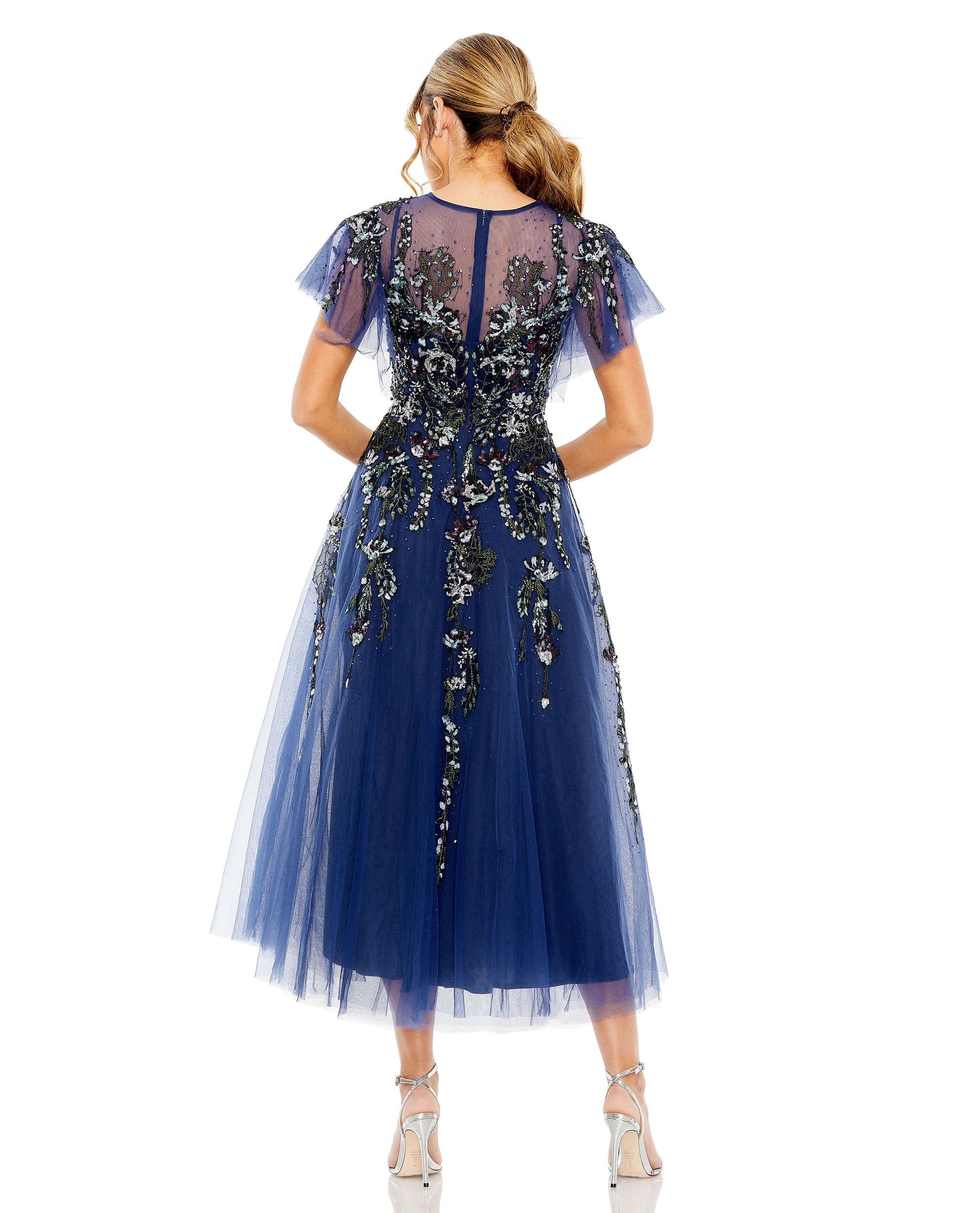 Mac Duggal 20510 Formal Beaded Tea length Cocktail Dress