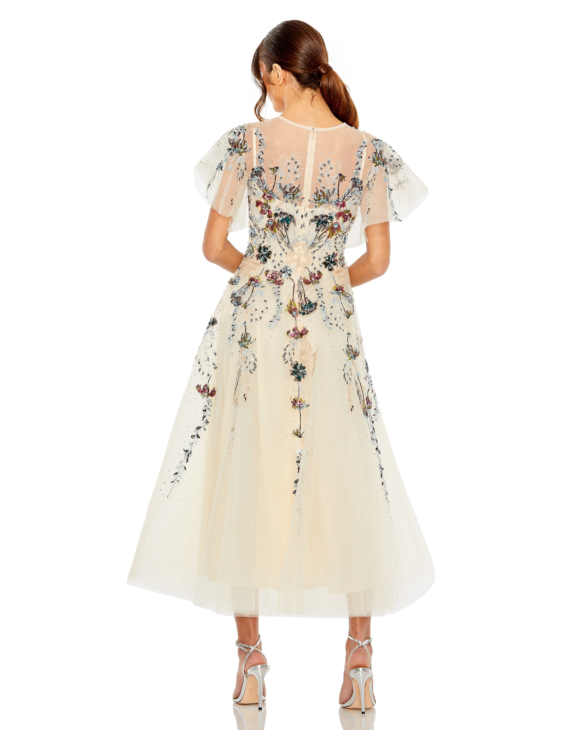 Mac Duggal 20510 Formal Beaded Tea length Cocktail Dress