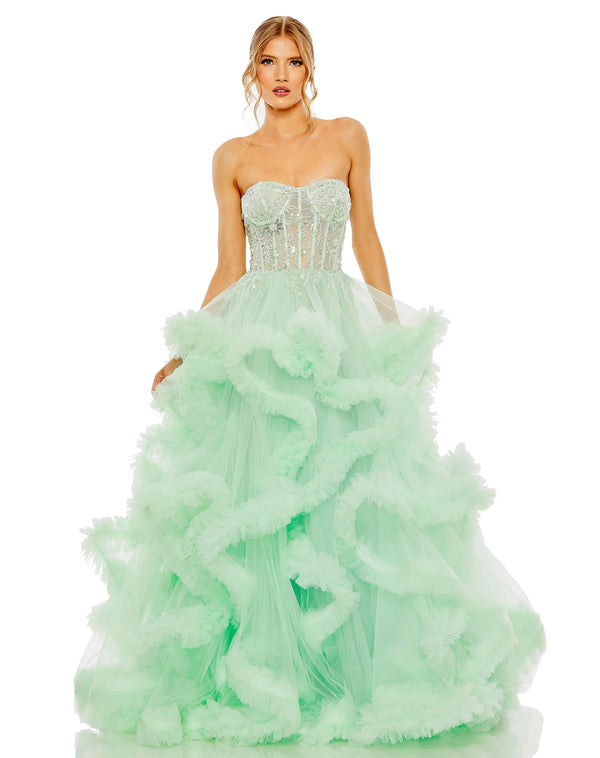 Prom Long Strapless Ball Gown Strapless Detail Mac Duggal 20542