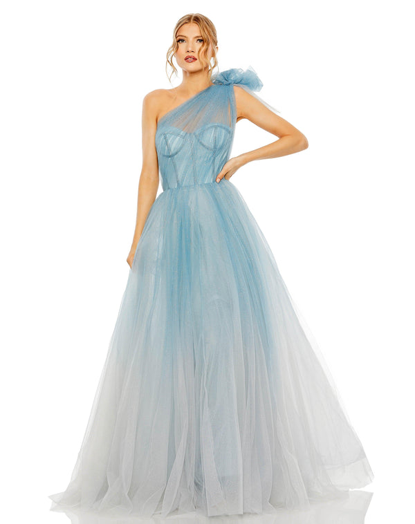 Long One Shoulder Prom Ball Gown One Shoulder Detail Mac Duggal 20552