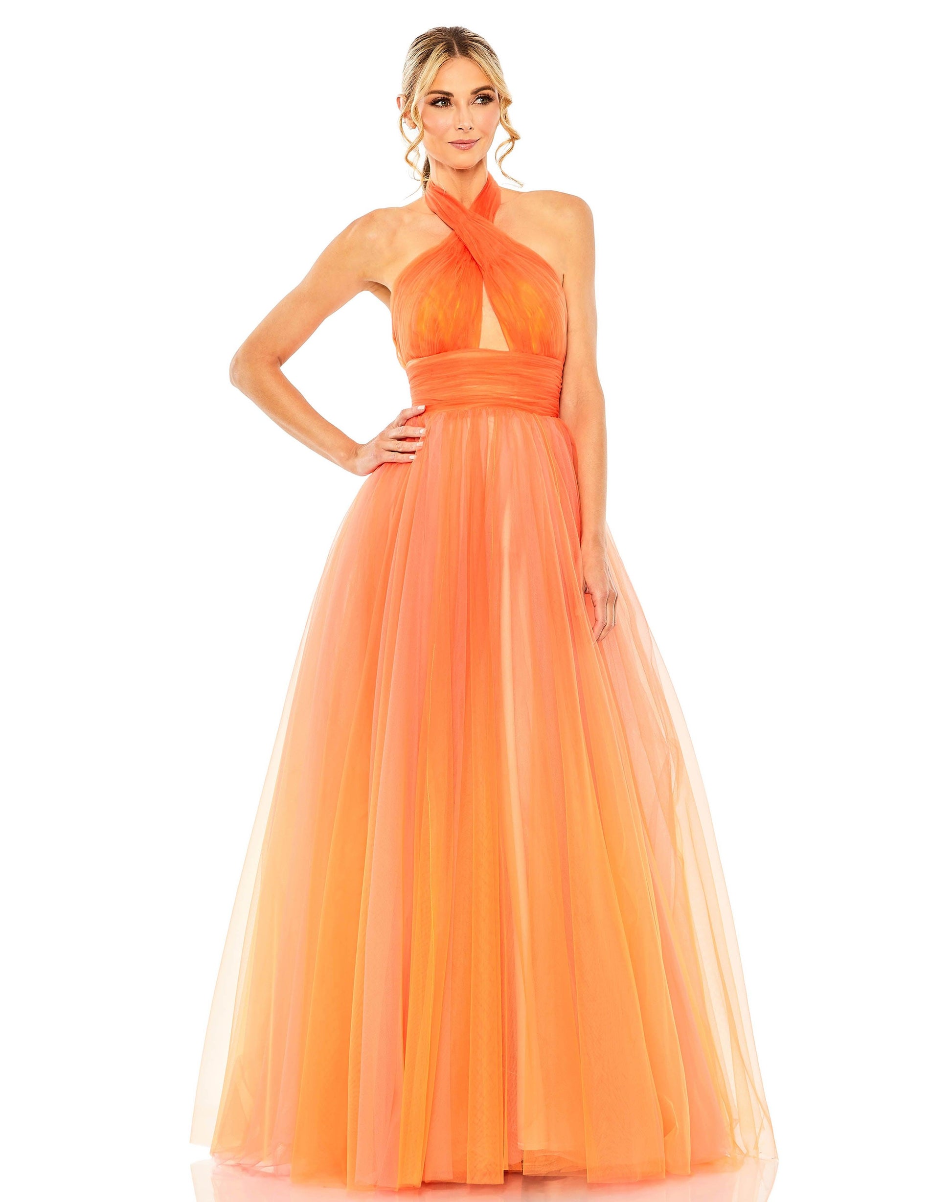 Mac Duggal 20554 Long Halter Prom Ball Gown