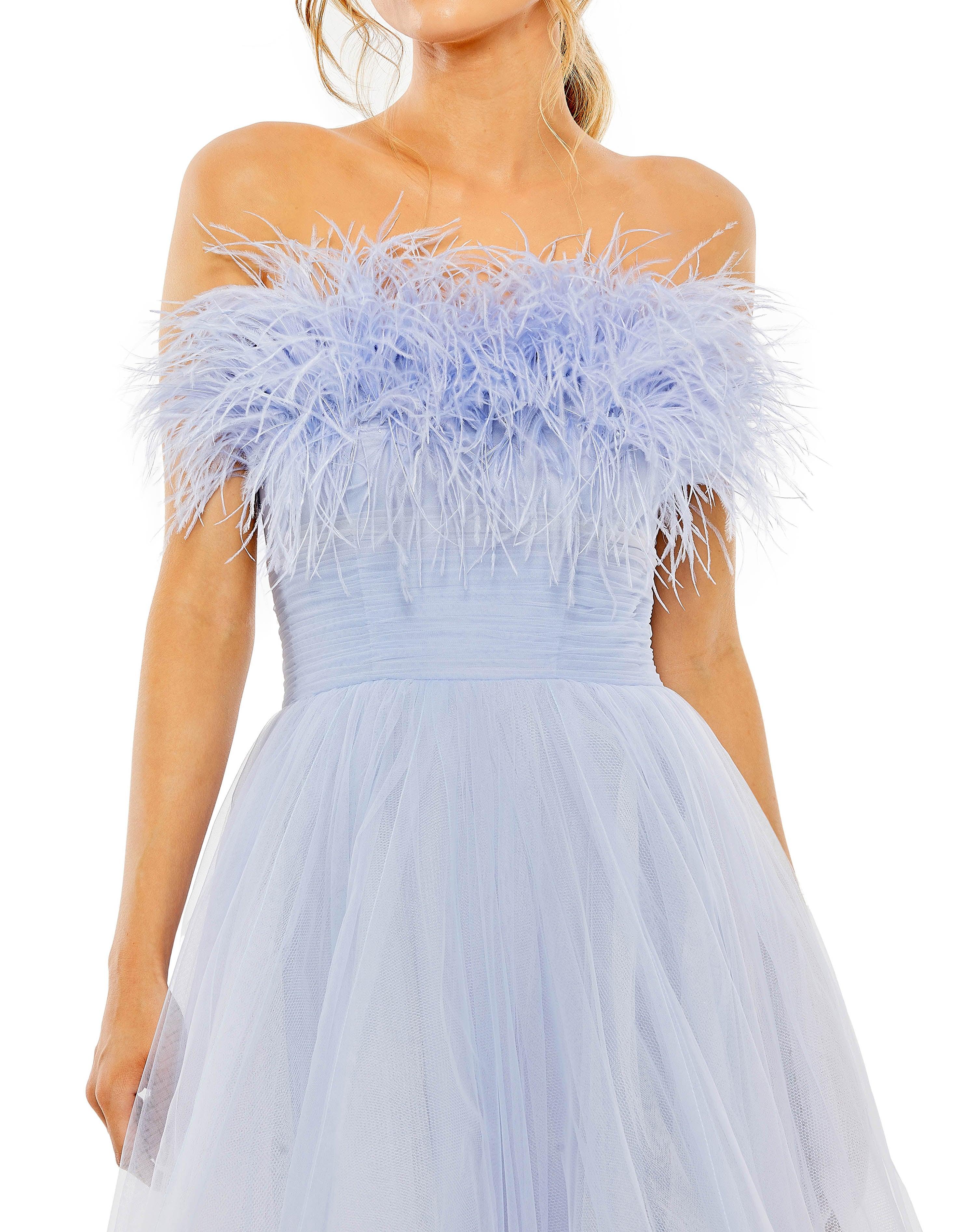 Prom Dresses Long Strapless Prom Ball Gown Blue Ombre