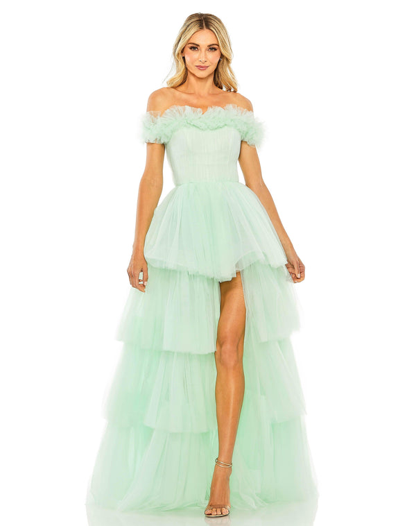 Long Off Shoulder Prom Ball Gown Off Shoulder Detail Mac Duggal 20570