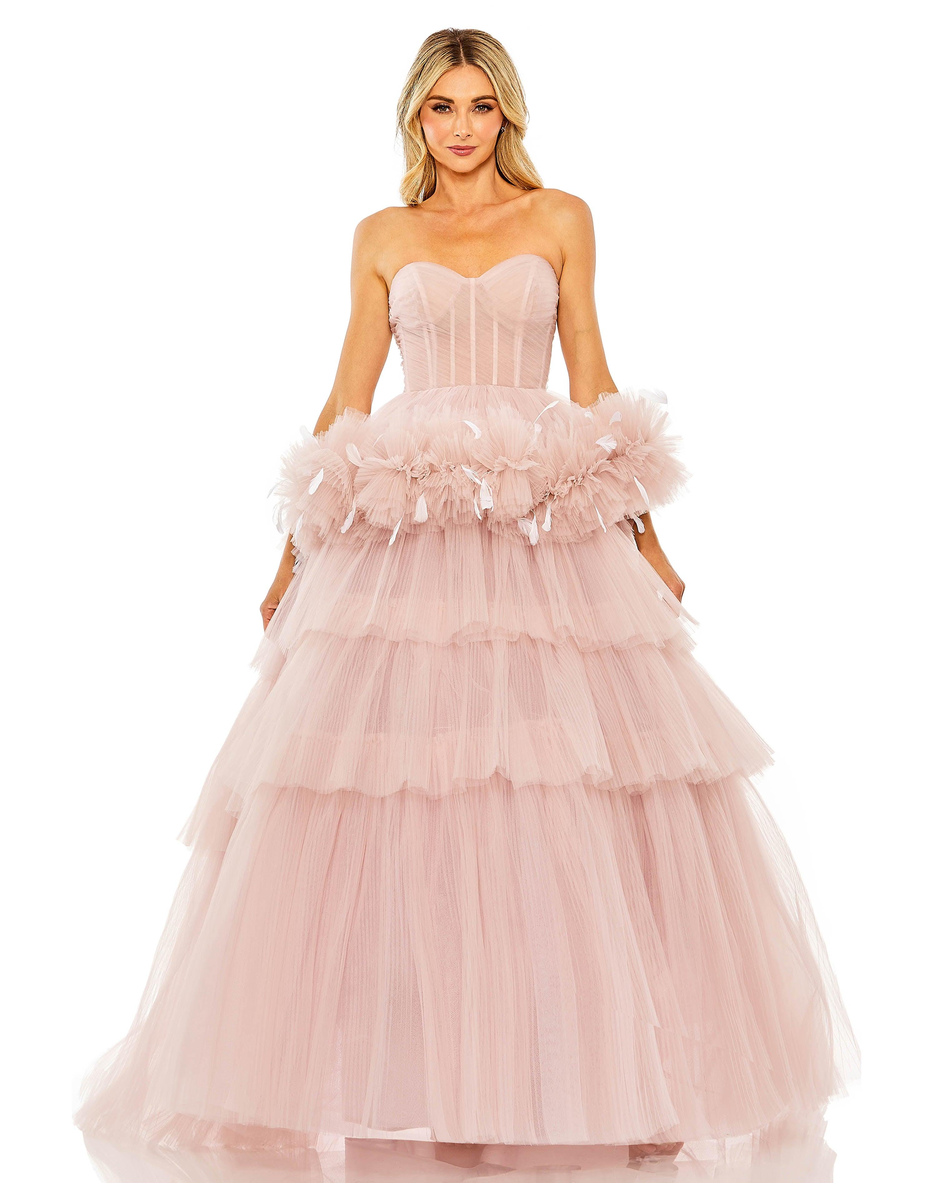 Prom Dresses Prom Long Strapless Ball Gown Rose